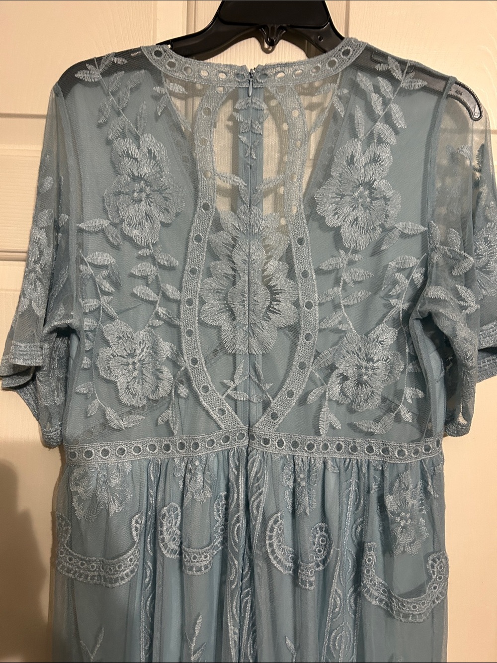 Light Blue Embroidered Maxi Dress - Women's - Picture 2 of 2